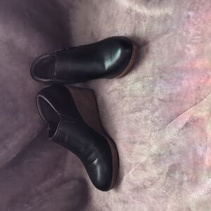 Black Wedge Heeled Booties